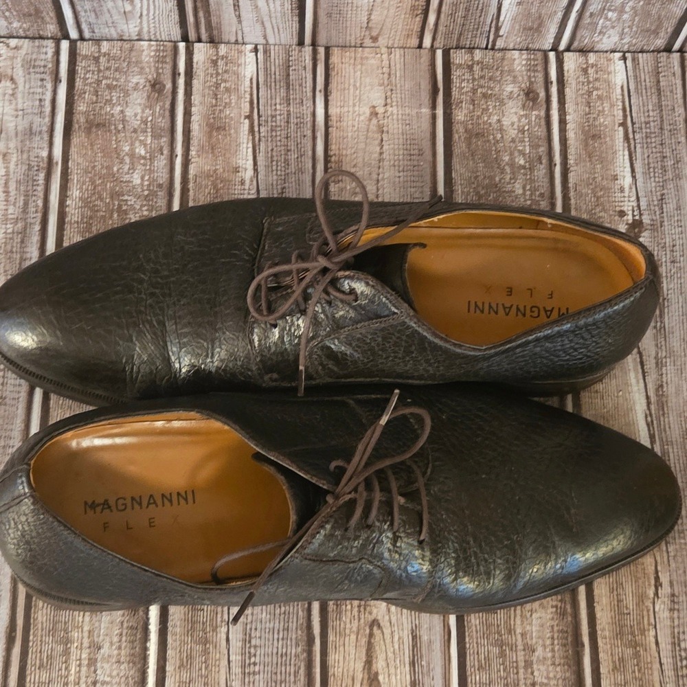 Sz 13 US Mens Magnanni Cusco Flex Brown Peccary Leather Derby Dress Shoes VGUC! - Picture 8 of 12